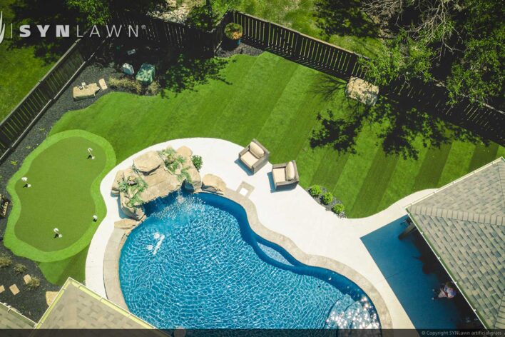 SYNLawn Nebraska residential backyard artificial grass golf putting green