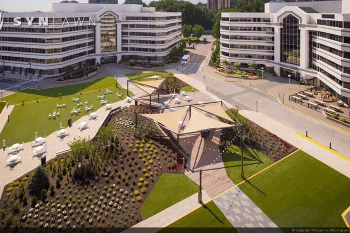 SYNLawn Nebraska commercial artificial grass for office buildings plaza courtyards