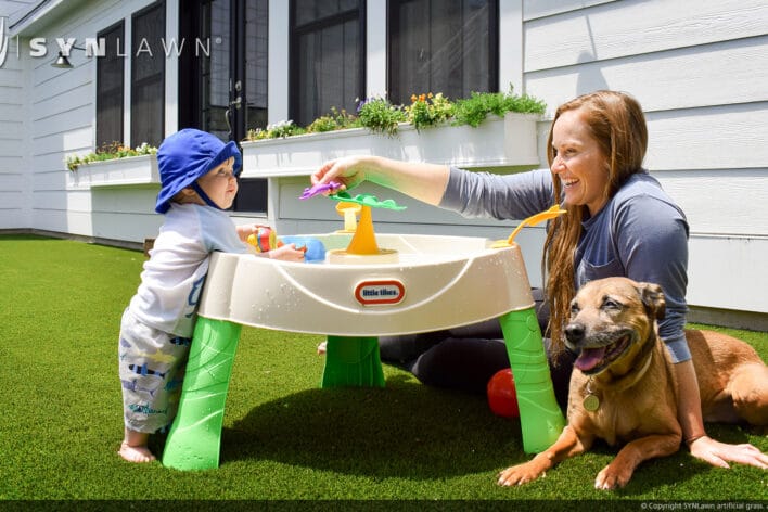 SYNLawn Nebraska pets artificial grass safe for family dogs and kids
