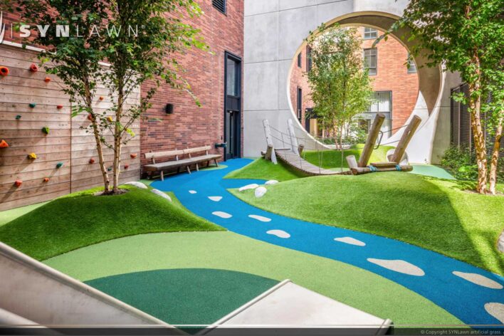 SYNLawn Nebraska roof rooftop artificial turf play maze